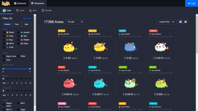 Axie Infinity Marketplace